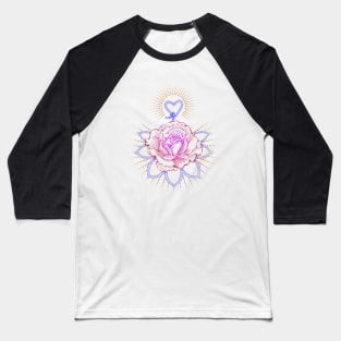 Flower Heart colorful tattoo art style Baseball T-Shirt